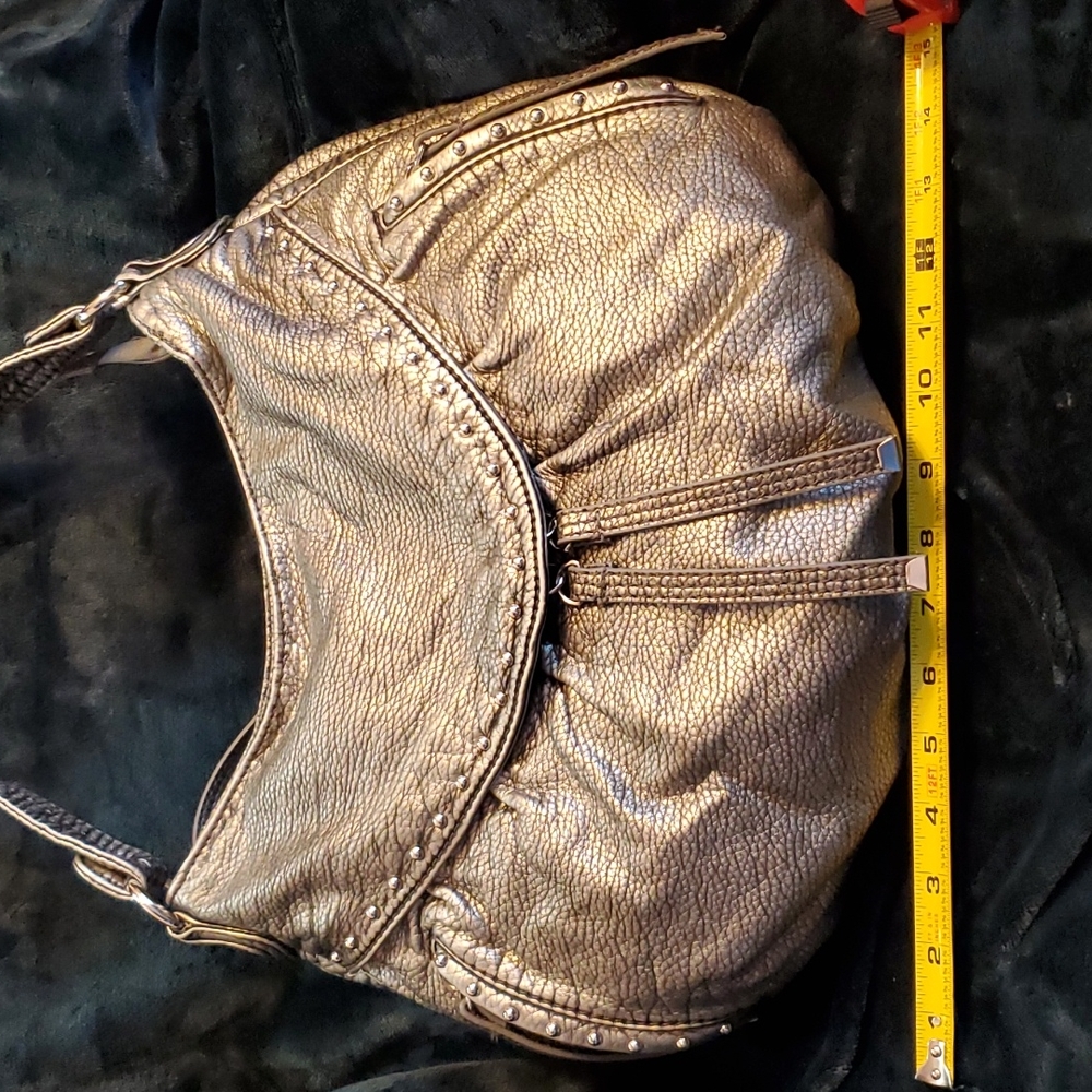 Mark Ecko Pewter Shoulder Bag Euc - image 3